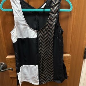 Calvin Klein Black and White Sleeveless Tank Top